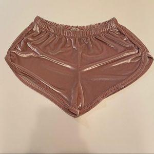Brandy Melville Pink Velvet Shorts